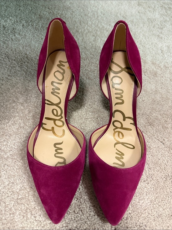 Sam Edelman Shoes - Sam Edelman Magenta Suede Pointed D'Orsay Heels